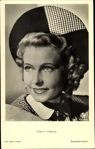 Ak Schauspieler Karin Hardt, Portrait mit Hut