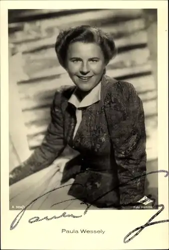 Ak Schauspielerin Paula Wessely, Portrait, Wien Film, Autogramm