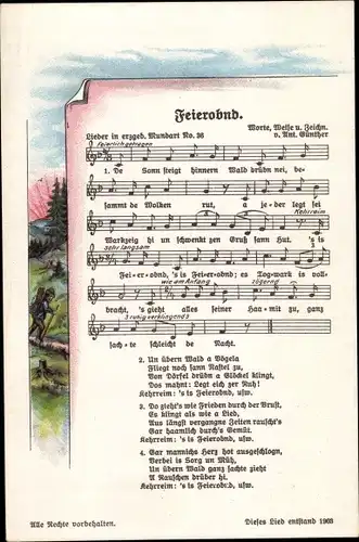 Lied Ak Günther, Anton, Erzgebirgische Mundart 36, Feierobnd