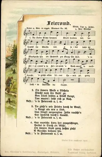 Lied Ak Günther, Anton, Erzgebirgische Mundart 36, Feieromd