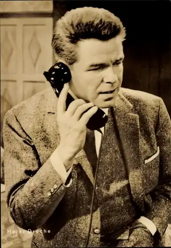 Ak Schauspieler Heinz Drache, Portrait, Telefon, Der Hexer