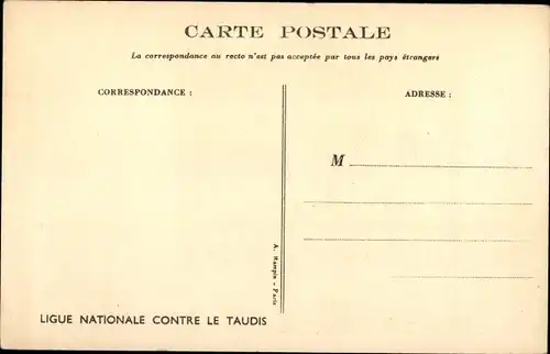 Künstler Ak Poulbot, Francisque, Encore l'eau qu'est gelée, Ligue Nationale contre le Taudis