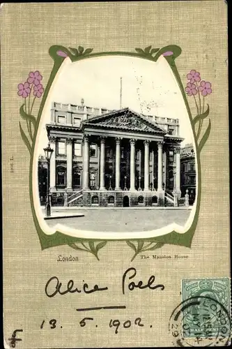 Passepartout Ak London City England, The Mansion House