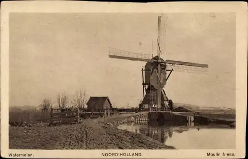 Ak Nordholland Niederlande, Watermolen