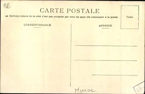 Ak Oudjda Oujda Marokko, Porte principale un jour de marche, Tor, Festungsmauer