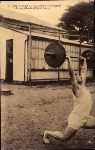 Ak Joinville le Pont Val de Marne, Ecole Normale de Gymnastique et d'Escrime, Gewichtheber