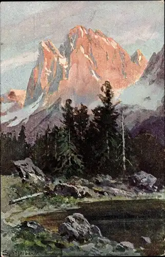 Künstler Ak Splitgerber, Gebirgslandschaft