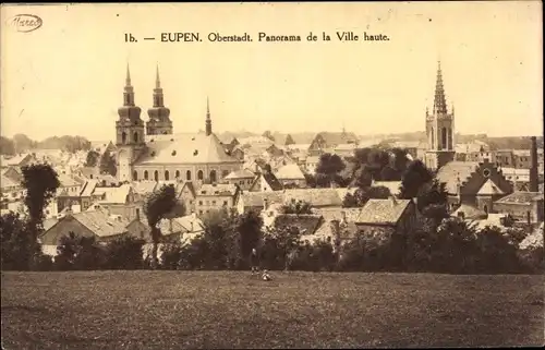 Ak Eupen Wallonien Lüttich, Oberstadt, Panorama de la Ville haute