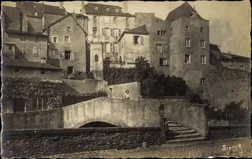 Foto Ak Sierck Lothringen Moselle, Gebäude, Brücke