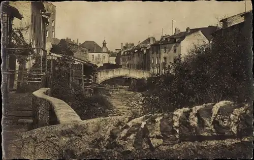 Foto Ak Sierck Lothringen Moselle, Ortspartie, Brücke