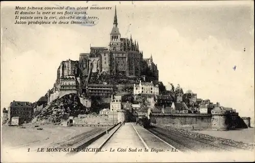 Ak Le Mont Saint Michel Manche, Le Cote Sud et la Digue