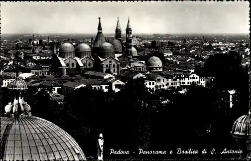 Ak Padova Padua Veneto, Panorama e Basilica di S. Antonio