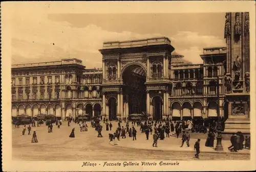 Ak Milano Mailand Lombardia, Facciata Galleria Vittorio Emanuele