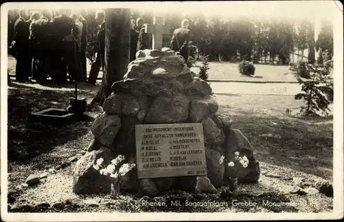Ak Rhenen Utrecht, Mil. Begraafsplaats Grebbe, Monument 10 R.I.