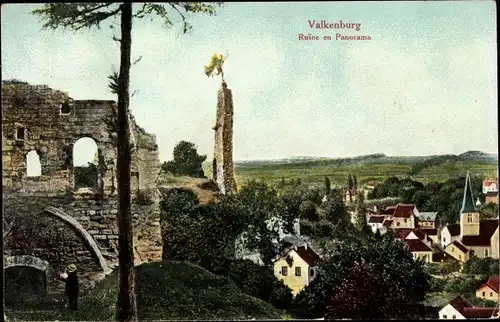 Ak Valkenburg Limburg Niederlande, Ruine en Panorama