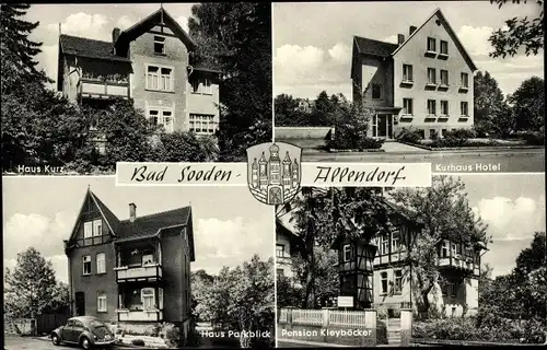 Ak Bad Sooden Allendorf an der Werra Hessen, Haus Kurz, Kurhaus Hotel, Haus Parkblick, Kleyböcker