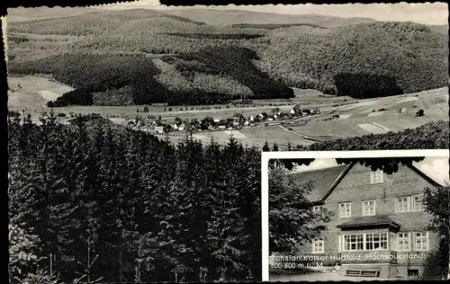 Ak Hildfeld Winterberg im Sauerland, Pension Kaiser, Außenansicht, Panorama