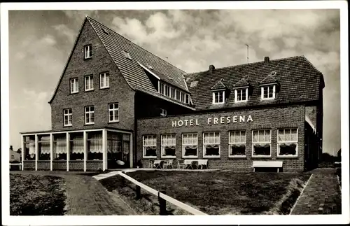 Ak Insel Baltrum in Ostfriesland, Hotel-Pension Fresena, Außenansicht