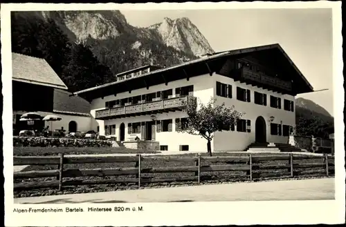 Ak Ramsau im Berchtesgadener Land Oberbayern, Alpen Fremdenheim Bartels am Hintersee