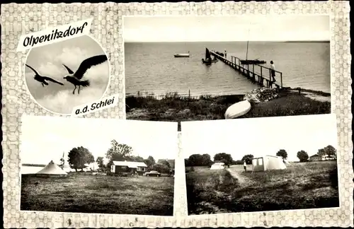 Ak Olpenitzdorf Kappeln an der Schlei, Anleger, Pension und Gaststätte, Außenansicht