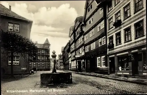 Ak Witzenhausen an der Werra, Marktplatz mit Brunnen