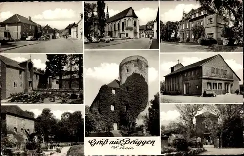 Ak Brüggen am Niederrhein, Kirche, Turm, Gebäude