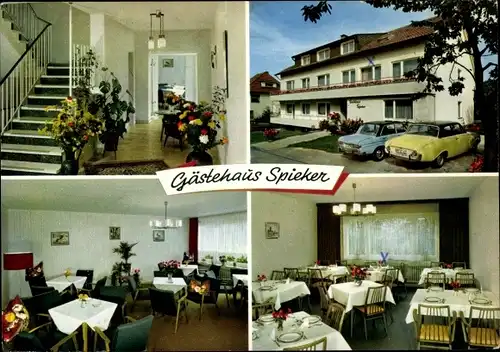 Ak Bad Meinberg Nordrhein Westfalen, Gästehaus Spieker, Außenansicht, Speisesaal