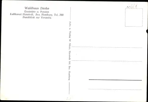 Ak Hanstedt in der Nordheide, Waldhaus Dierke, Gaststätte und Pension, Innenansicht, Speisesaal