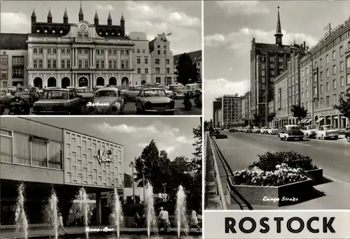 Ak Hansestadt Rostock, Rathaus, Lange Straße, Newa Bar