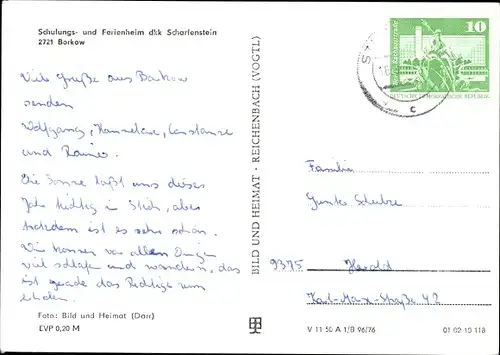 Ak Borkow, Schulungs und Ferienheim, Scharfenstein, Außenansicht