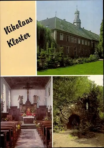 Ak Jüchen Nordrhein Westfalen, Nikolaus Kloster, Außenansicht, Altar, Innenhof