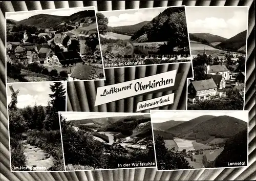 Ak Oberkirchen Schmallenberg im Sauerland, Partie Lennetal, Wolfskuhle, Teilansicht