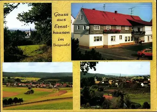 Ak Ernsthausen Burgwald Nordhessen, Gaststätte Hessischer Hof, Außenansicht, Teilansicht