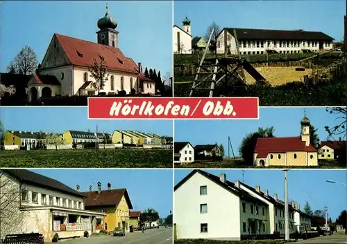 Ak Hörlkofen Wörth Landkreis Erding Oberbayern, Kirche, Spielplatz, Wohnsiedlung