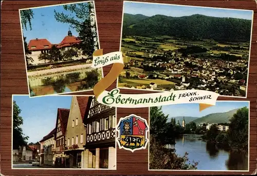 Ak Ebermannstadt in Oberfranken, Totalansicht, Panorama, Teilansicht