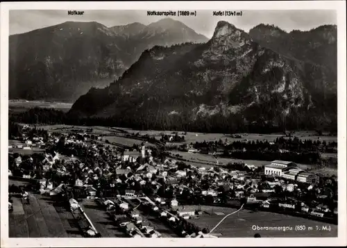 Ak Oberammergau in Oberbayern, Panorama vom Ort, Kofel, Notkaarspitze