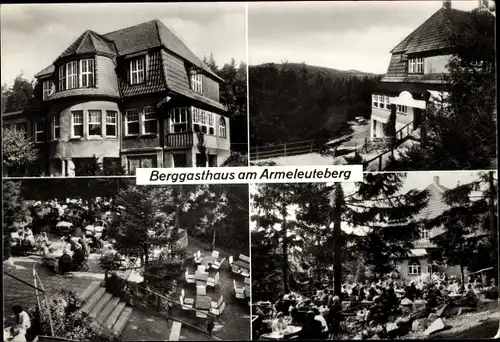 Ak Wernigerode am Harz, HO-Gaststätte Armeleuteberg, Außenansicht, Terrasse