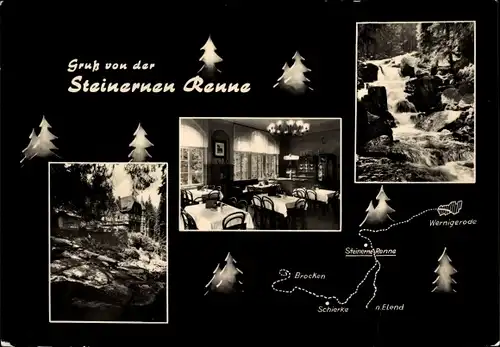 Ak Hasserode Wernigerode am Harz, Steinerne Renne, Gasthaus