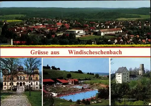 Ak Windischeschenbach in der Oberpfalz, Burg Neuhaus, Freibad, Ortsansicht