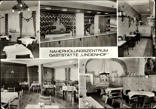 Ak Lehnitz an der Nordbahn Oranienburg im Kreis Oberhavel, Gaststätte Lindenhof, Bar, Saal