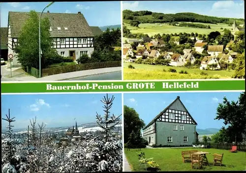 Ak Hellefeld Sundern Sauerland, Bauernhof Pension Paul Grote, Außenansicht, Teilansicht