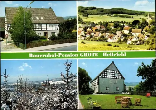 Ak Hellefeld Sundern Sauerland, Bauernhof Pension Paul Grote, Außenansicht, Teilansicht