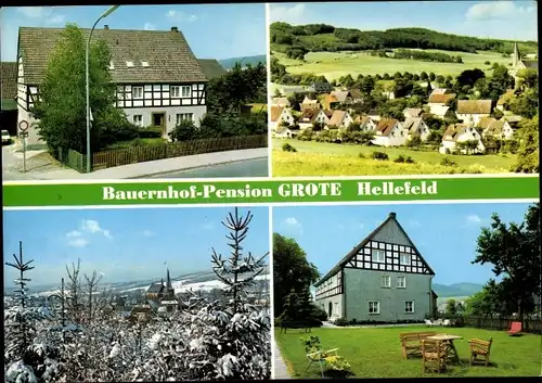 Ak Hellefeld Sundern Sauerland, Bauernhof Pension Paul Grote, Außenansicht, Teilansicht