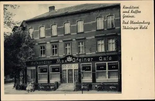 Ak Bad Blankenburg in Thüringen, Konditorei Café Greiner