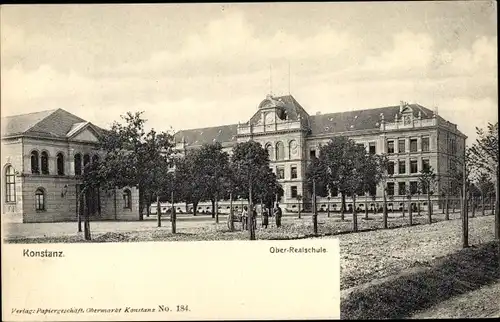 Ak Konstanz am Bodensee, Ober-Realschule, Außenansicht