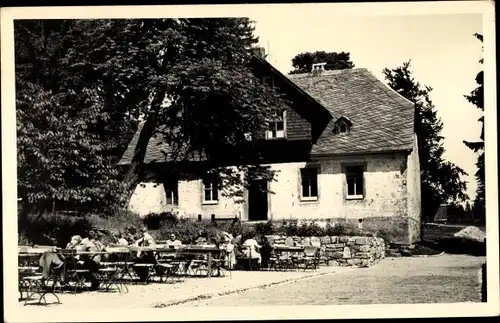 Ak Schmiedefeld am Rennsteig Suhl Thüringen, Altes Steinhaus, Berggaststätte Stutenhaus, VEB Zeiss