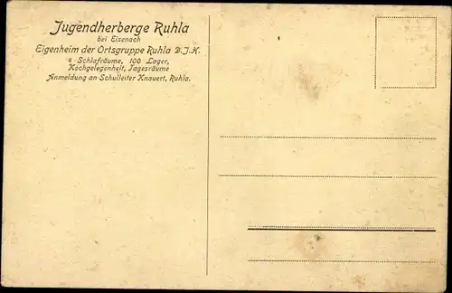 Ak Ruhla in Thüringen, Jugendherberge, Außenansicht