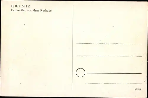 Ak Chemnitz in Sachsen, Denkmäler vor dem Rathaus
