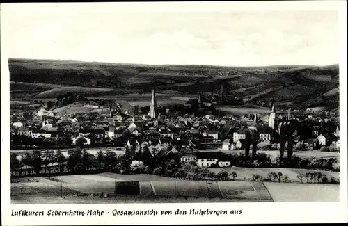 Ak Bad Sobernheim an der Nahe, Gesamtansicht von den Nahebergen aus, Panorama