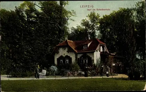 Ak Leipzig in Sachsen, Idyll im Scheibenholz